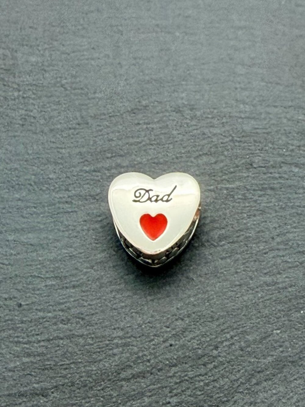 Pandora Dad Heart Charm Sterling Silver Jewelry